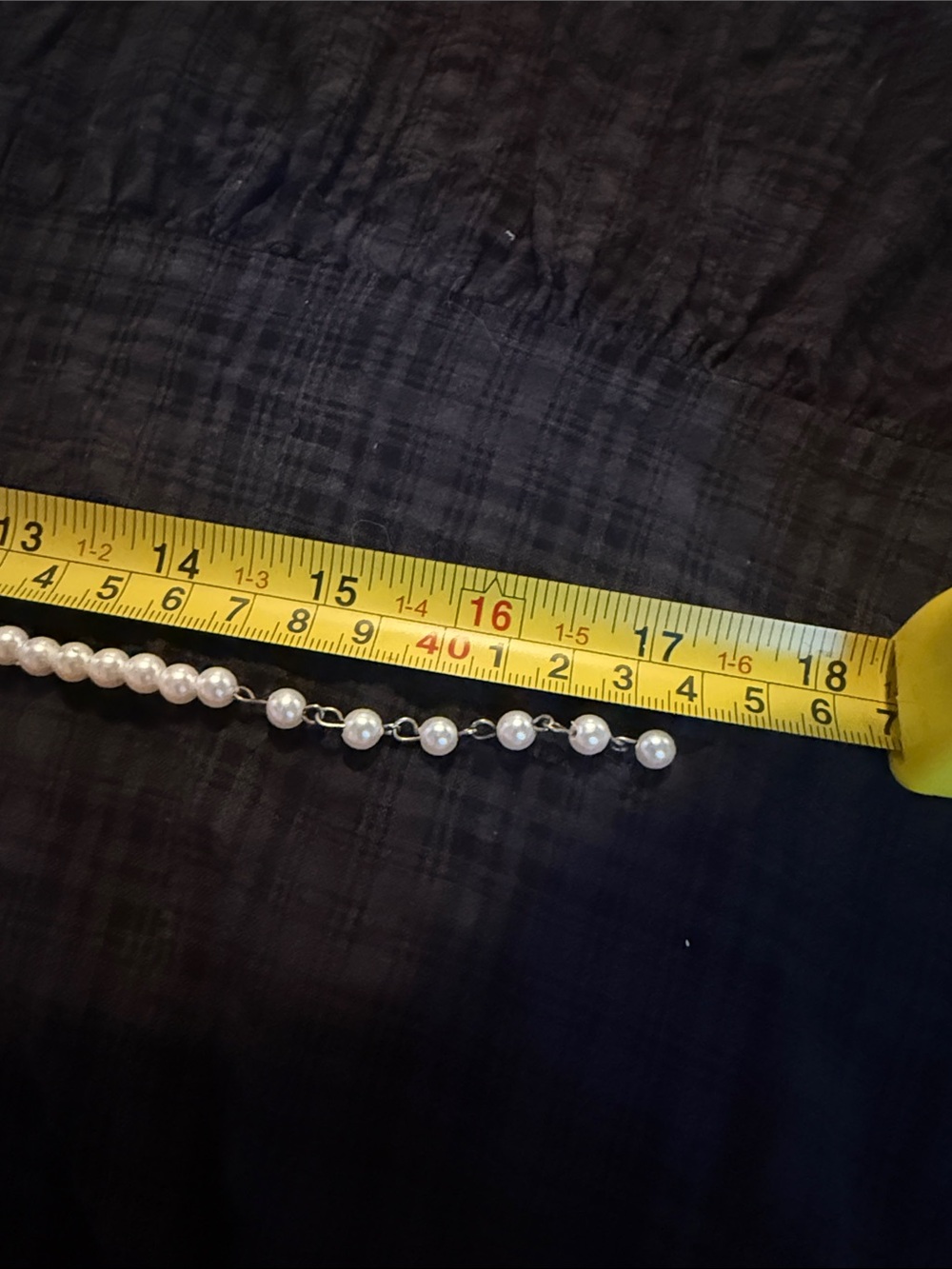 Pearl Beaded Tie Necklace - Cream Pearl Statement - Picture 4 of 7